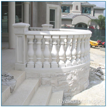 Balustrade in marmo bianco da esterno in vendita
